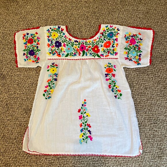 NWOT Size Large Siren La Primavera hand-embroidered Mexican style peasant top - Picture 6 of 9